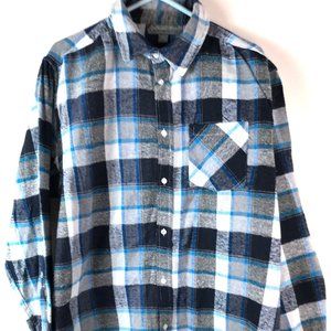 Men's XL Blue Plaid Flannel Shirt
